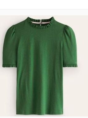 NWOT Boden Women Supersoft Frill Detail T-shirt.